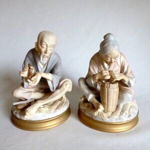 VINTAGE 6.5” JAPANESE COUPLE PORCELAIN LENWILE ARDALT CHINA FIGURES